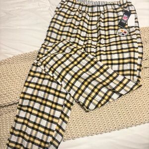 NFL Women’s Steelers Checkered Lounge Pants - Black, Yellow, White